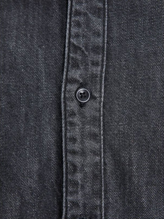 Jack & Jones Cămașă Bărbătească Cu mânecă lungă Denim Negru