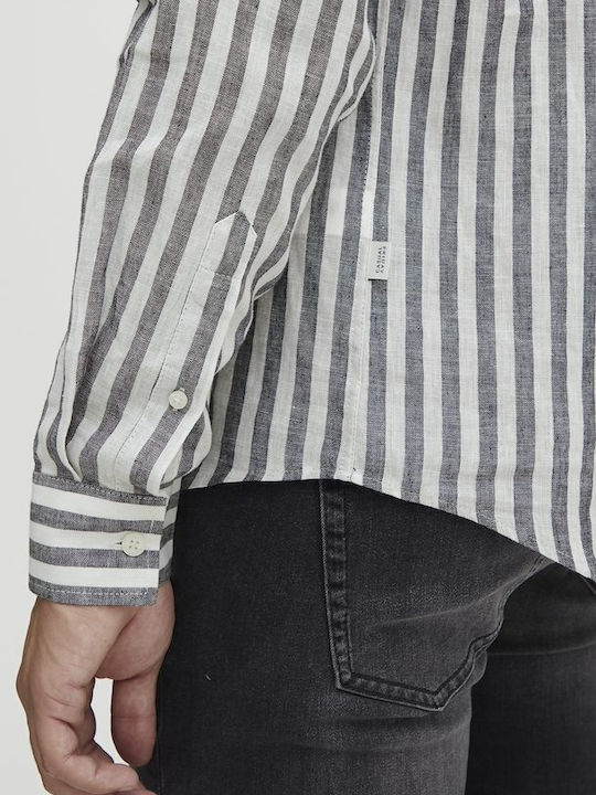 Men's Shirt Long Sleeve Linen Blue