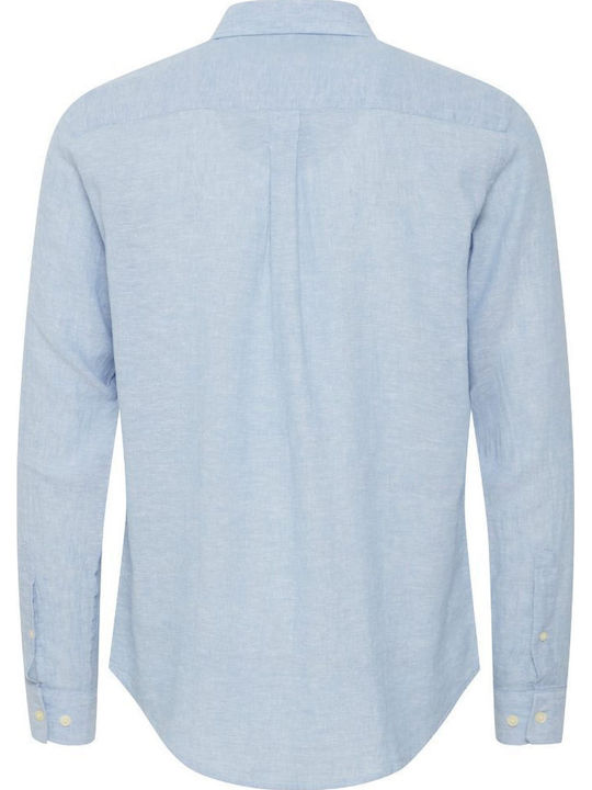 Langärmlig Leinen Hemd Blau
