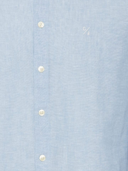 Langärmlig Leinen Hemd Blau
