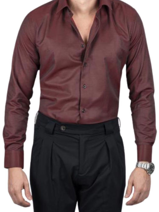 Dezign Men's Shirt Long Sleeve Burgundy