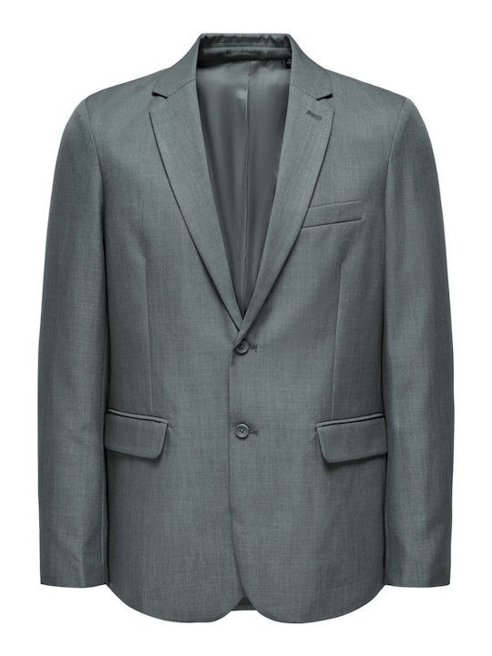 Only & Sons Men's Summer Suit Jacket Slim Fit Gray