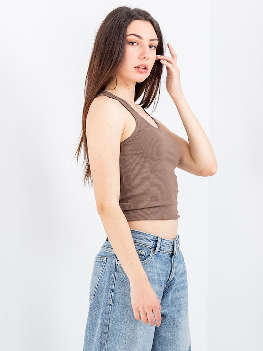 Women's Summer Cotton Sleeveless Blue Blouse