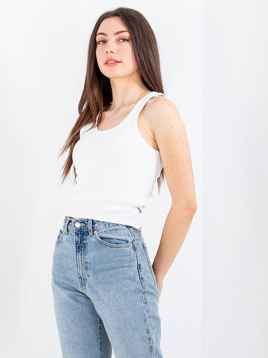 Damen Sommer Baumwolle Ärmellose Weiße Bluse