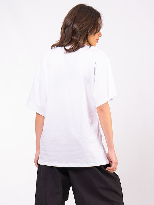 The Lady Feminin Oversized Tricou Alb