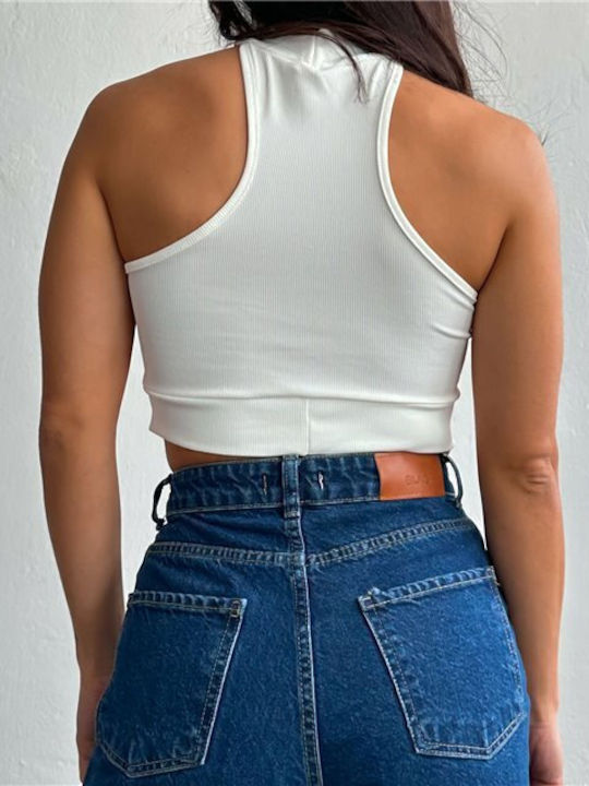 Дамски Crop Топ Бял
