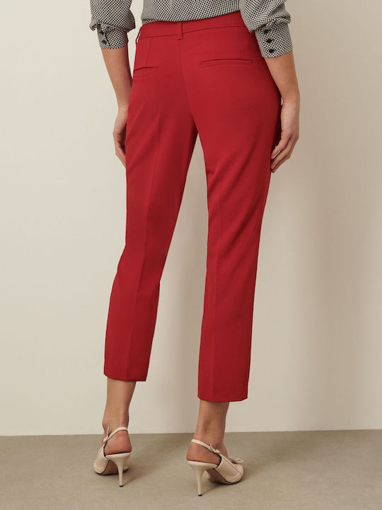 Marella Women's Fabric Trousers in Slim Fit Red