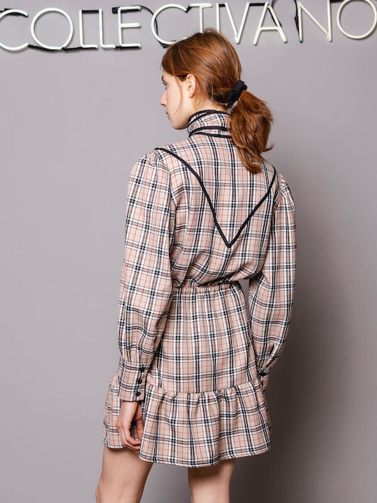 Mini Shirt Dress Dress with Ruffle Black CNQ9WB22KR