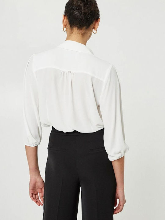 Women's Monochrome Long Sleeve Shirt White