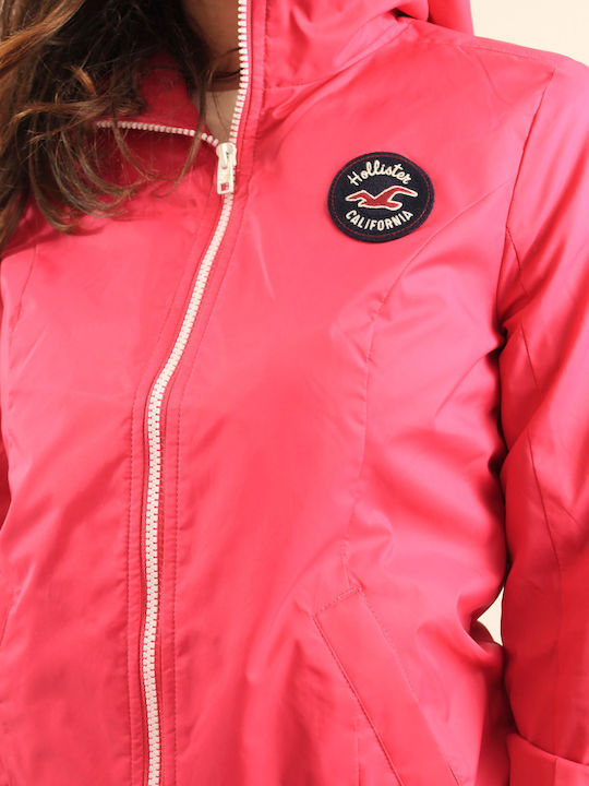 Hollister Women's Short Lifestyle Jacket for Spring or Autumn Fuchsia