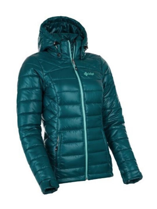 Kilpi Women's Short Puffer Jacket Waterproof for Winter with Hood Gold