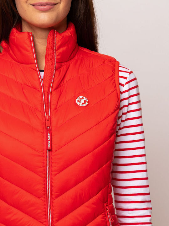Women's for Hiking Short Puffer Jacket for Spring or Autumn Red
