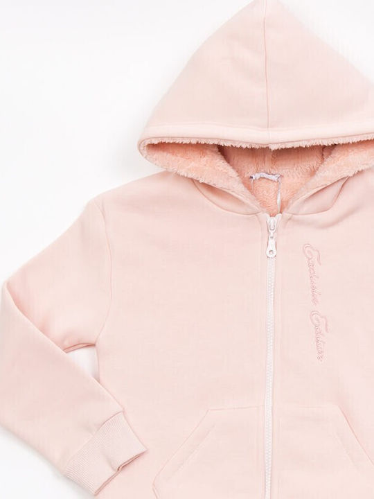 Trax Girls Hooded Sweatshirt with Zipper Pink