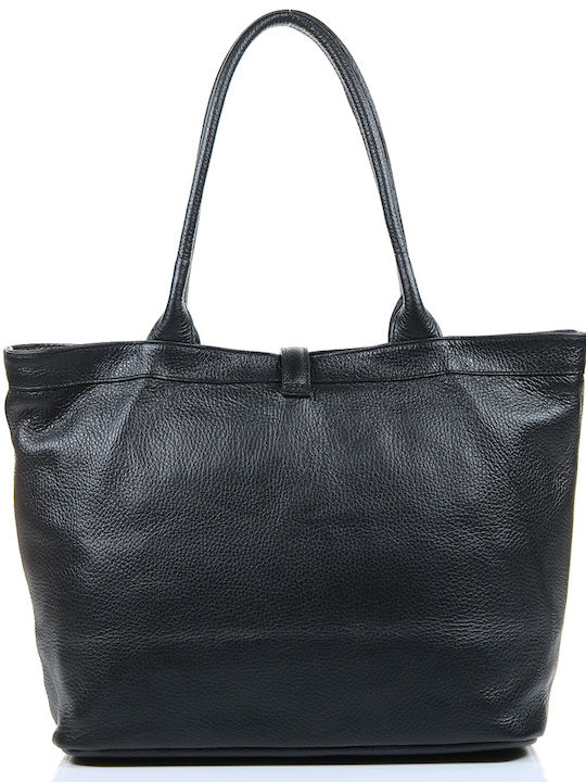 Passaggio Leather Leather Women's Bag Shopper Shoulder Black