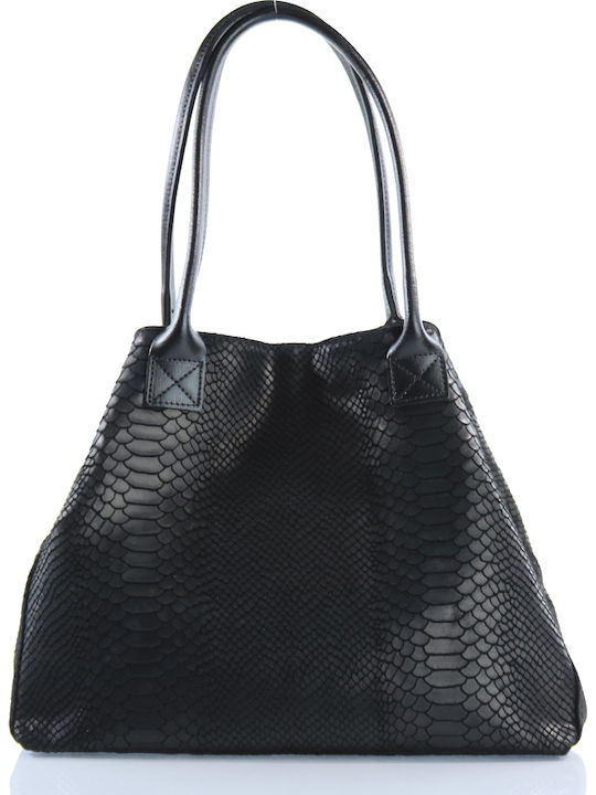 Passaggio Leather Women's Leather Shopper Shoulder Bag Black