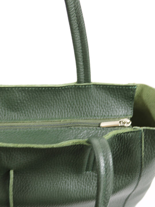 Leather Women's Bag Shopper Shoulder Green