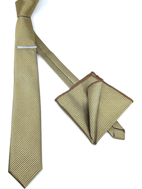 Legend Accessories Synthetic Men's Tie Set Printed Gold