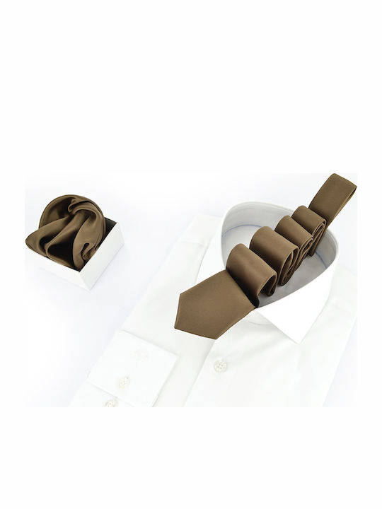 Messaggero Synthetic Men's Tie Set Monochrome Beige