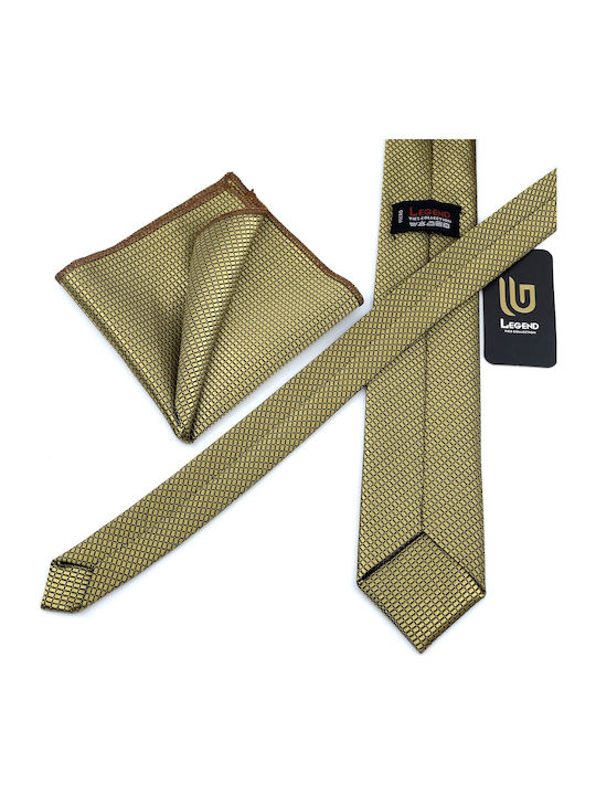 Legend Accessories Set de Cravată pentru Bărbați Sintetic Tipărit în Culorea Auriu