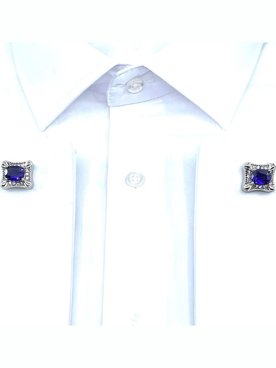 Legend Accessories Manschettenknöpfe aus Silber in Blau Farbe