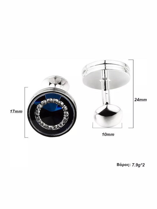 Legend Accessories Manschettenknöpfe aus Silber in Blau Farbe