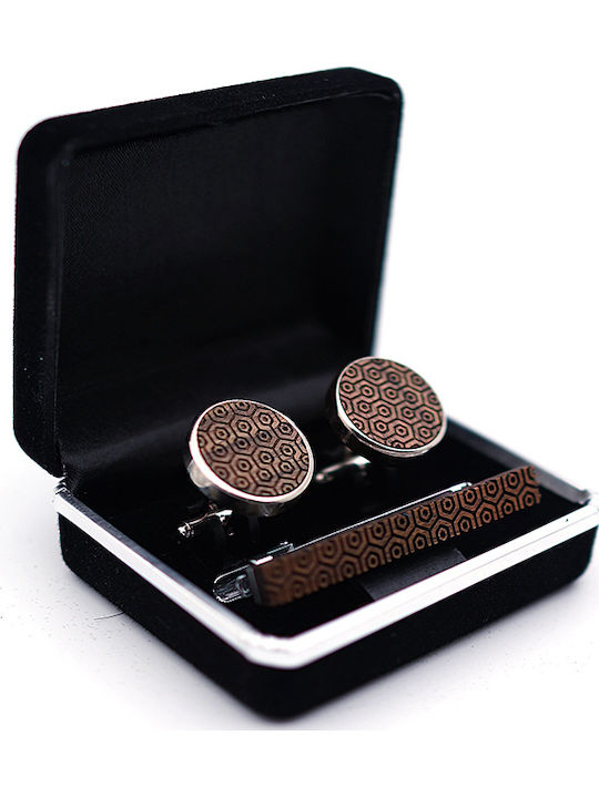 Legend Accessories Μανικετόκουμπα από Ξύλο σε Καφέ Χρώμα