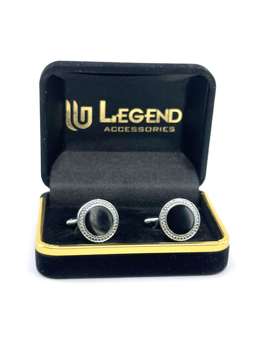 Legend Accessories Manschettenknöpfe aus Silber in Silber Farbe