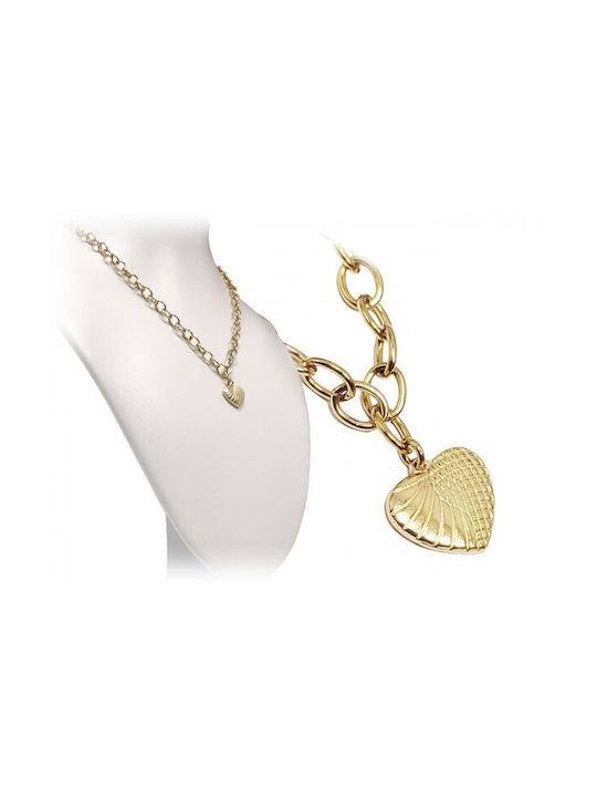 Karma Gifts Necklace with design Heart from Gold Plated Steel