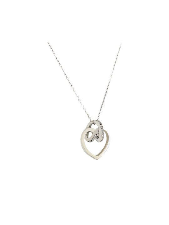 Xryseio Necklace from White Gold 14K with Zircon