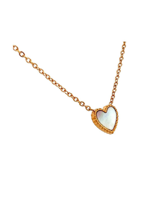 Xryseio Necklace with design Heart from Gold Plated Steel