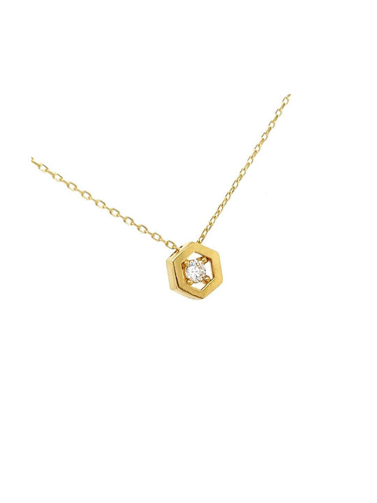 Xryseio Necklace from Gold 14K with Zircon