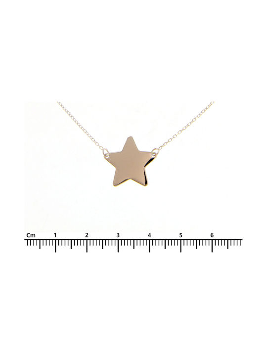 Mentzos Necklace with design Star from White Gold 14K