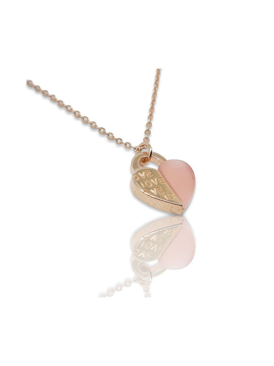 Mentzos Necklace with design Heart from Gold Plated Silver