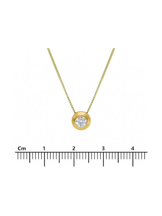 Mentzos Necklace from Gold 9 K with Zircon