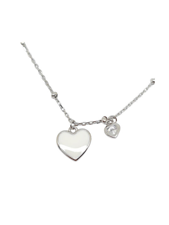 Mentzos Necklace with design Heart from Silver