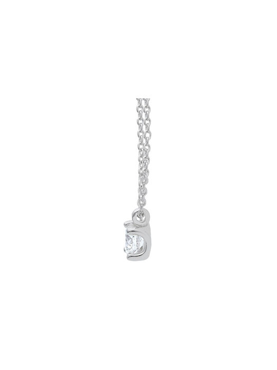 Mentzos Necklace from White Gold 18k with Diamond