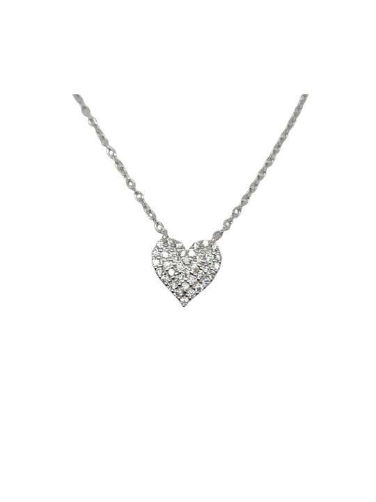 Mentzos Necklace from Silver with Zircon