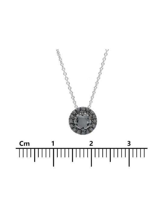 Mentzos Necklace from White Gold 18k with Diamond