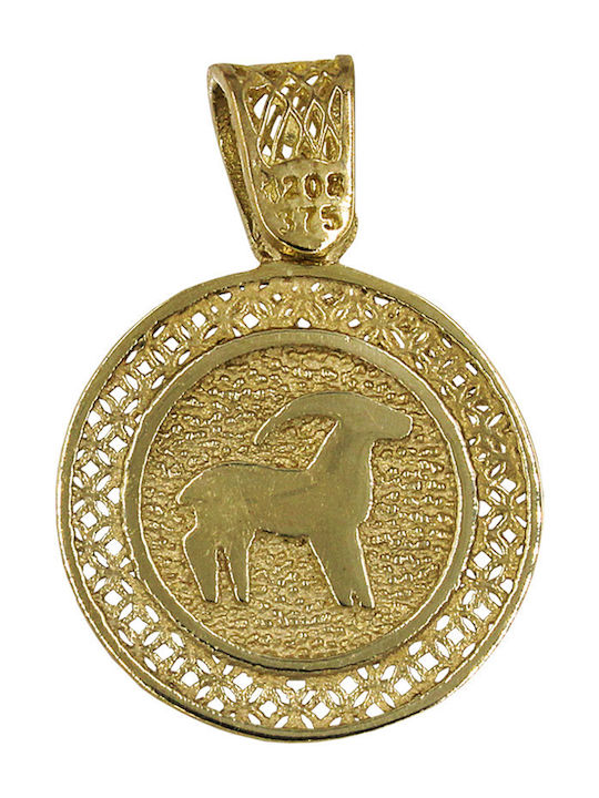 Roloi Kaliamanis Vergoldete Halskette Talisman Tierkreiszeichen Stier aus Gold 9K