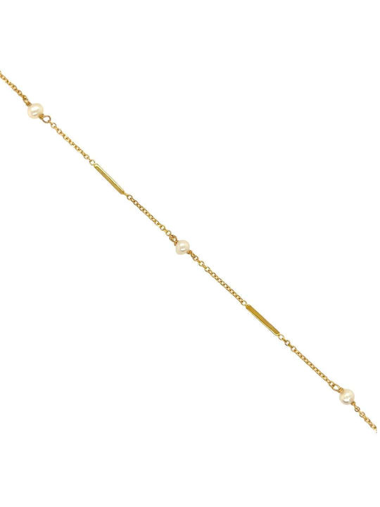 Xryseio Damen Armband aus Gold 9K mit Perlen