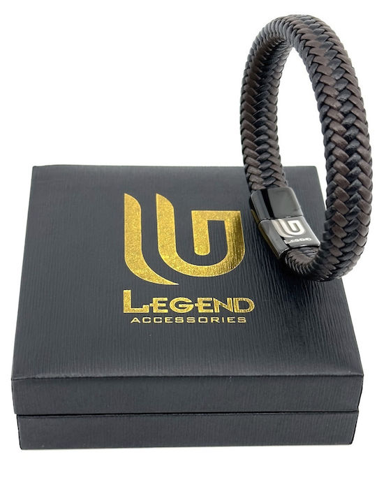 Legend Accessories Men's Leather Bracelet 21cm
