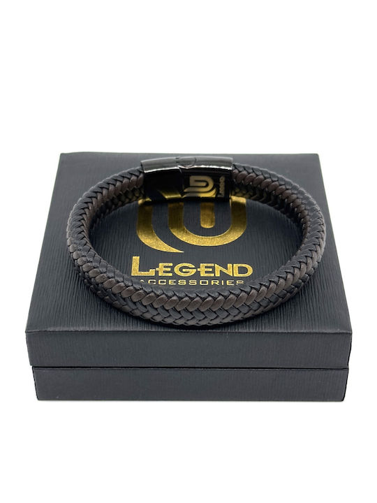 Legend Accessories Men's Leather Bracelet 21cm