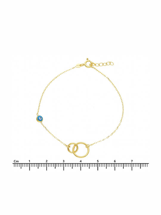 Mentzos Damen Armband mit Design Auge aus Gold 14K