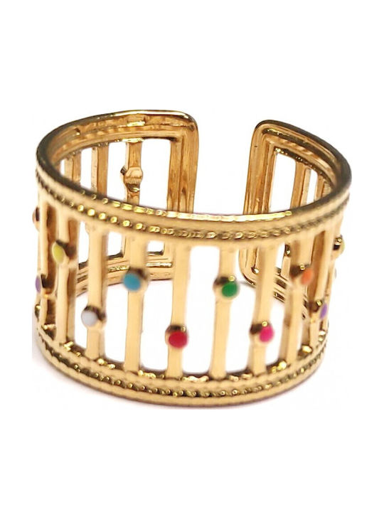 Karma Gifts Women's Steel Gold Plated Ring