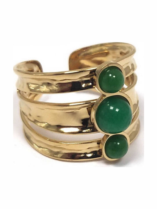 Karma Gifts Women's Steel Gold Plated Ring