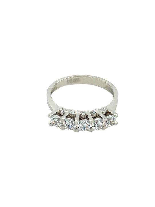 Xryseio Women's White Gold Eternity Ring with Zircon 14K