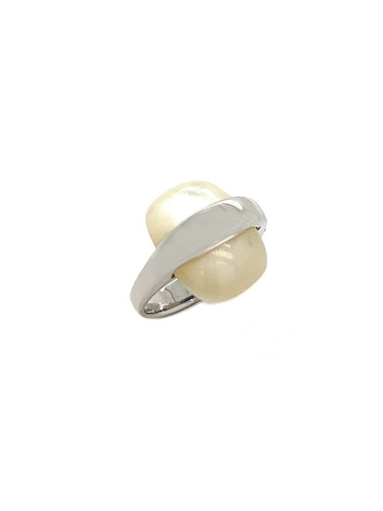 Xryseio Damen Ring mit Zirkonia aus Weißgold 14K