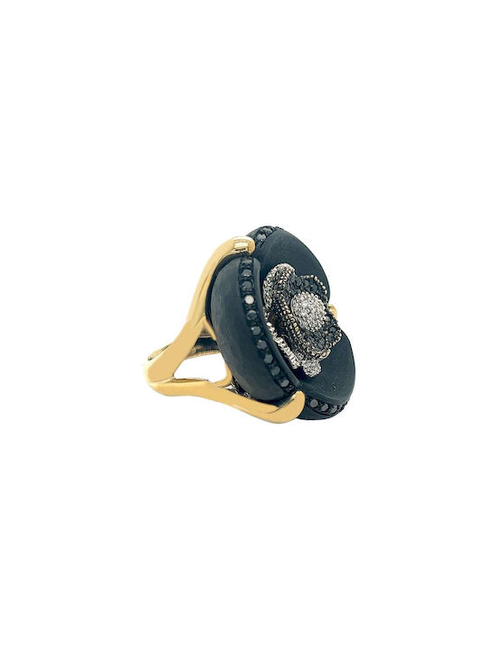 Xryseio Women's Ring with Zircon from Gold 14K