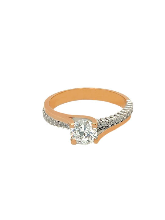 Xryseio Damen Ring mit Zirkonia aus Weißgold 14K