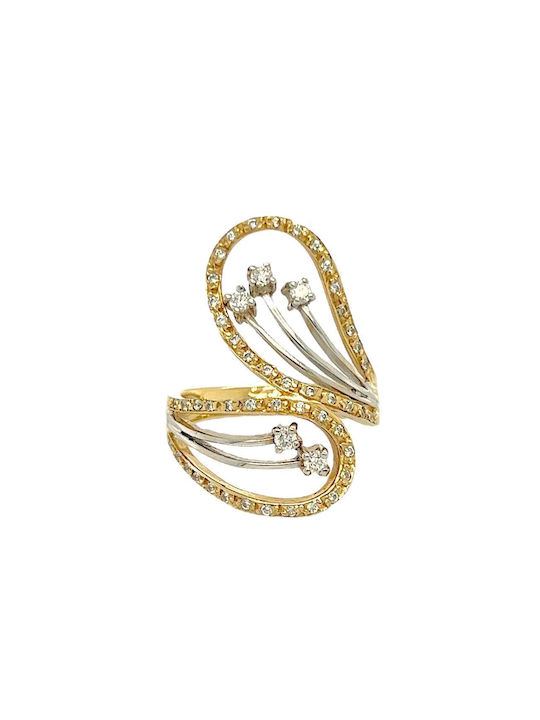 Xryseio Damen Ring mit Zirkonia aus Weißgold 14K